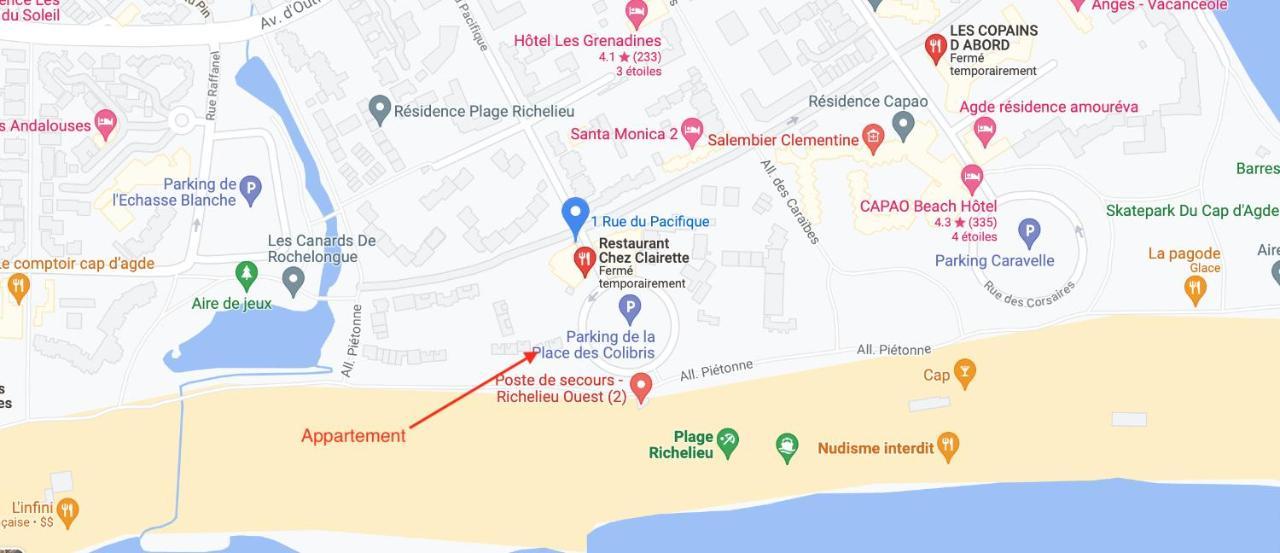 Les Maisons Sur La Plage, T2 Les Pieds Dans L'Eau Агде Екстериор снимка